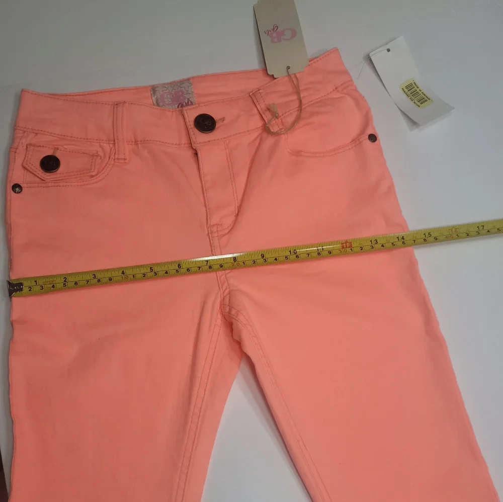 ❤️GB GIRLS SKINNY JEANS  SIZE 12  COLOR TANGERINE - TANGO - Picture 9 of 13